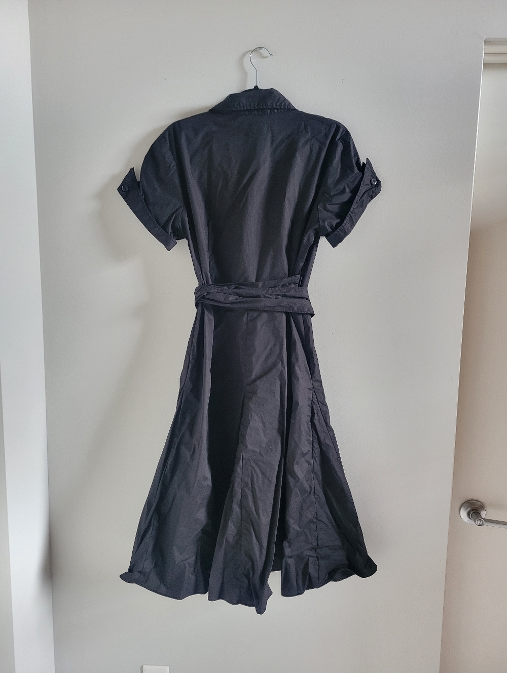 Sandro Sportswear Wrap Fit & Flair Black Dress Womens Size 16 (L/XL) - Picture 8 of 16